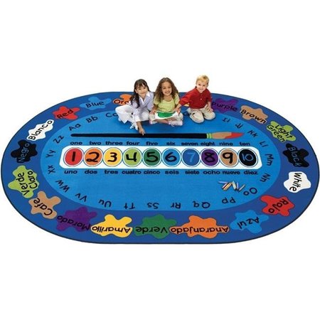 CARPETS FOR KIDS Carpets For Kids 5395 Bilingual Paint by Numero 6.75 ft. x 9.42 ft. Oval Carpet 5395